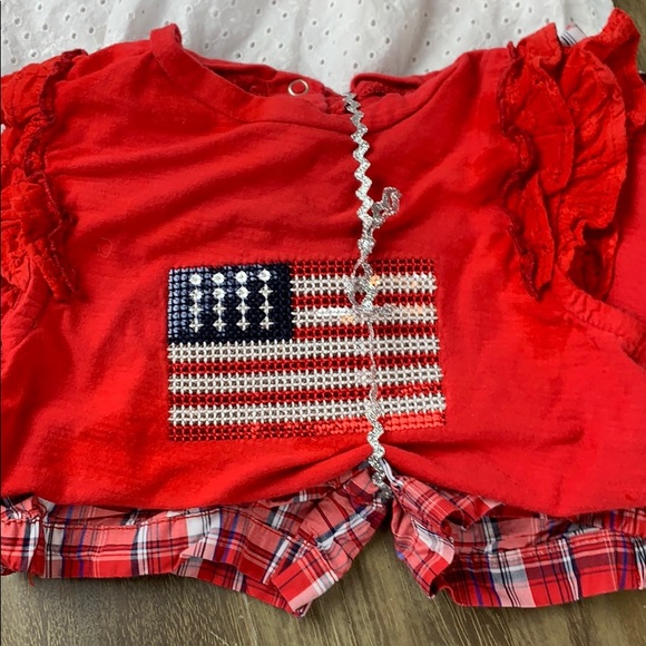 SET: Patriotic Flag Tee and Plaid Shorts - Picture 8 of 8